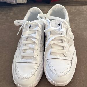 Vans White Low-Top Leather Sneakers